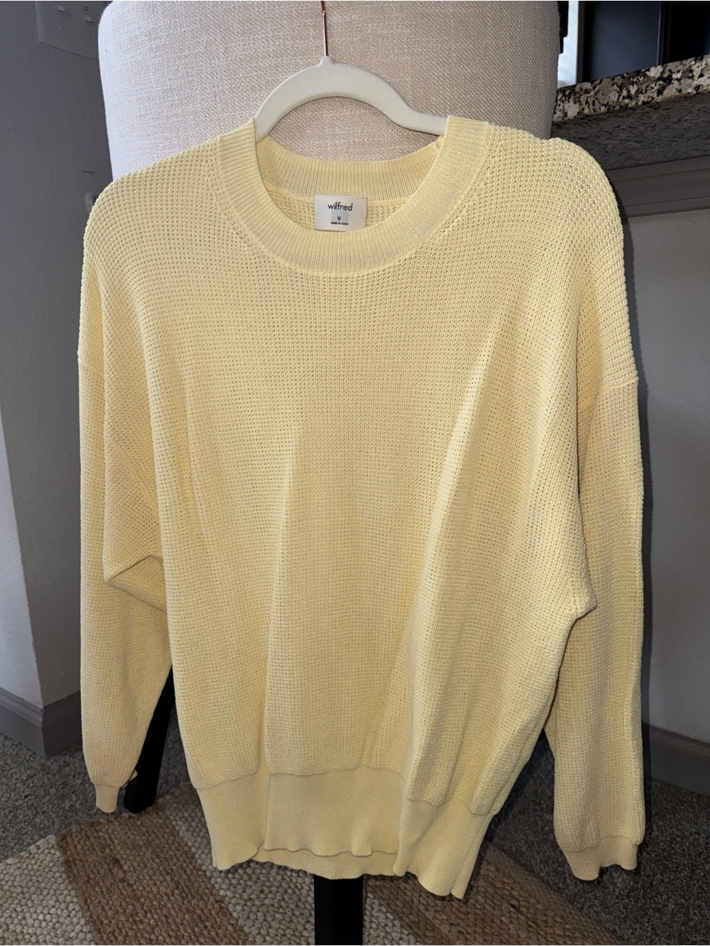 NWOT - Wilfred Pale Yellow Crewneck Knit Sweater - M